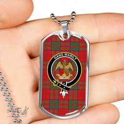 ScottishPlaid Drummond Grant Modern Clan Tartan Dog Tag Necklace - Crest Classic Scottish Plaid Tartan Plaid