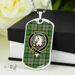 ScottishPlaid Dunbar Hunting Ancient Clan Tartan Dog Tag Necklace - Crest Classic Scottish Plaid Tartan Plaid