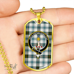 ScottishPlaid Henderson Dress #3 Ancient Clan Tartan Dog Tag Necklace - Crest Classic Scottish Plaid Tartan Plaid