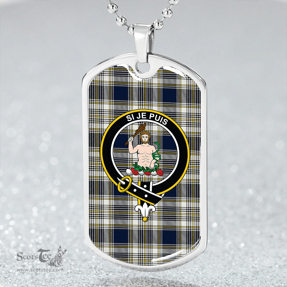 ScottishPlaid Livingstone Dress Modern Clan Tartan Dog Tag Necklace - Crest Classic Scottish Plaid Tartan Plaid