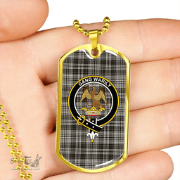 ScottishPlaid Drummond (Clans Originaux) Grey Weathered Clan Tartan Dog Tag Necklace - Crest Classic Scottish Plaid Tartan Plaid
