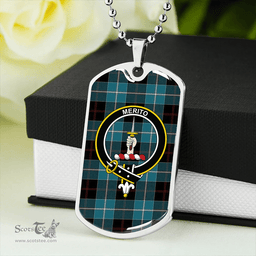 ScottishPlaid Dunlop Ancient Clan Tartan Dog Tag Necklace - Crest Classic Scottish Plaid Tartan Plaid