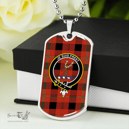 ScottishPlaid Fraser Isabella Ancient Clan Tartan Dog Tag Necklace - Crest Classic Scottish Plaid Tartan Plaid