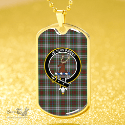 ScottishPlaid Fraser Hunting Dress Modern Clan Tartan Dog Tag Necklace - Crest Classic Scottish Plaid Tartan Plaid