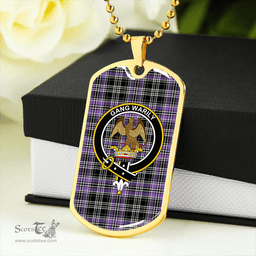 ScottishPlaid Drummond Clans Originaux Purple Ancient Clan Tartan Dog Tag Necklace - Crest Classic Scottish Plaid Tartan Plaid