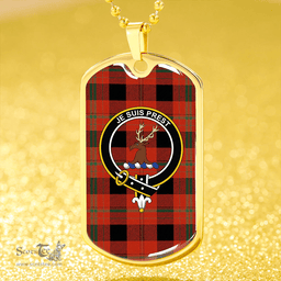 ScottishPlaid Fraser Isabella Ancient Clan Tartan Dog Tag Necklace - Crest Classic Scottish Plaid Tartan Plaid