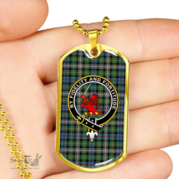 ScottishPlaid Farquharson Dress Ancient Clan Tartan Dog Tag Necklace - Crest Classic Scottish Plaid Tartan Plaid