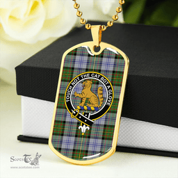 ScottishPlaid Firth of Tay (Gillies Dress) Modern Clan Tartan Dog Tag Necklace - Crest Classic Scottish Plaid Tartan Plaid