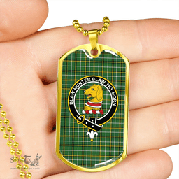ScottishPlaid Forrester Hunting Ancient Clan Tartan Dog Tag Necklace - Crest Classic Scottish Plaid Tartan Plaid
