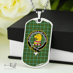 ScottishPlaid Forrester Hunting Ancient Clan Tartan Dog Tag Necklace - Crest Classic Scottish Plaid Tartan Plaid