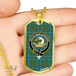 ScottishPlaid Edmonstone Modern Clan Tartan Dog Tag Necklace - Crest Classic Scottish Plaid Tartan Plaid