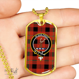 ScottishPlaid Fraser Isabella Ancient Clan Tartan Dog Tag Necklace - Crest Classic Scottish Plaid Tartan Plaid