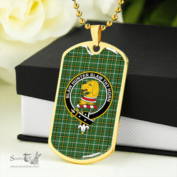 ScottishPlaid Forrester Hunting Ancient Clan Tartan Dog Tag Necklace - Crest Classic Scottish Plaid Tartan Plaid