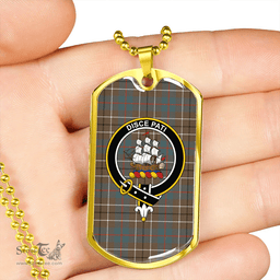 ScottishPlaid Duncan Weathered Clan Tartan Dog Tag Necklace - Crest Classic Scottish Plaid Tartan Plaid