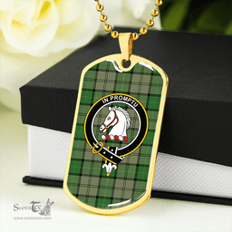 ScottishPlaid Dunbar Hunting Ancient Clan Tartan Dog Tag Necklace - Crest Classic Scottish Plaid Tartan Plaid