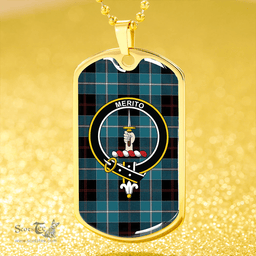 ScottishPlaid Dunlop Ancient Clan Tartan Dog Tag Necklace - Crest Classic Scottish Plaid Tartan Plaid