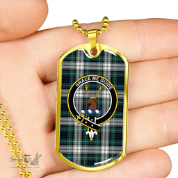 ScottishPlaid Forbes Dress Modern Clan Tartan Dog Tag Necklace - Crest Classic Scottish Plaid Tartan Plaid