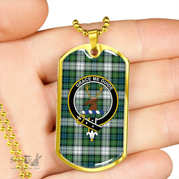 ScottishPlaid Forbes Dress Ancient Clan Tartan Dog Tag Necklace - Crest Classic Scottish Plaid Tartan Plaid