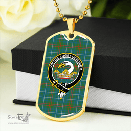 ScottishPlaid Edmonstone Modern Clan Tartan Dog Tag Necklace - Crest Classic Scottish Plaid Tartan Plaid