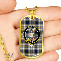 ScottishPlaid Livingstone Dress Modern Clan Tartan Dog Tag Necklace - Crest Classic Scottish Plaid Tartan Plaid