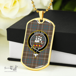 ScottishPlaid Duncan Weathered Clan Tartan Dog Tag Necklace - Crest Classic Scottish Plaid Tartan Plaid