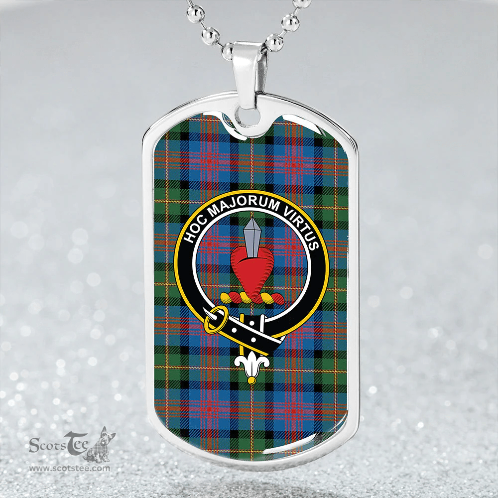 ScottishPlaid Logan Ancient Clan Tartan Dog Tag Necklace - Crest Classic Scottish Plaid Tartan Plaid