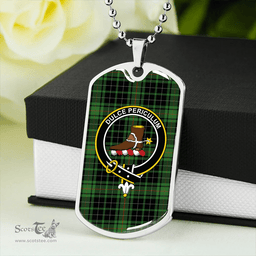 ScottishPlaid MacAulay Hunting Ancient Clan Tartan Dog Tag Necklace - Crest Classic Scottish Plaid Tartan Plaid