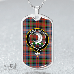 ScottishPlaid Kidd Ancient Clan Tartan Dog Tag Necklace - Crest Classic Scottish Plaid Tartan Plaid