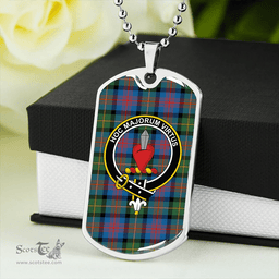 ScottishPlaid Logan Ancient Clan Tartan Dog Tag Necklace - Crest Classic Scottish Plaid Tartan Plaid