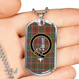 ScottishPlaid MacCall (MacColl) Ancient Clan Tartan Dog Tag Necklace - Crest Classic Scottish Plaid Tartan Plaid
