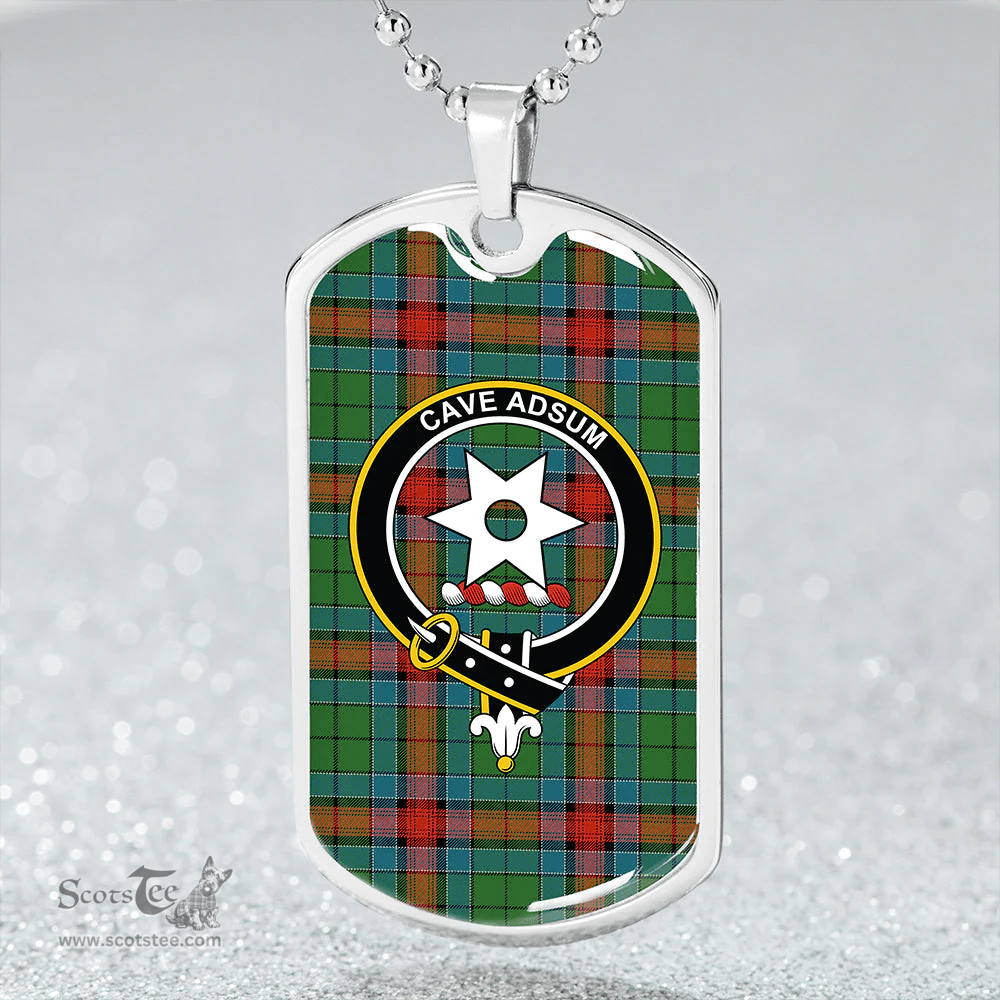 ScottishPlaid Jardine Dress Ancient Clan Tartan Dog Tag Necklace - Crest Classic Scottish Plaid Tartan Plaid