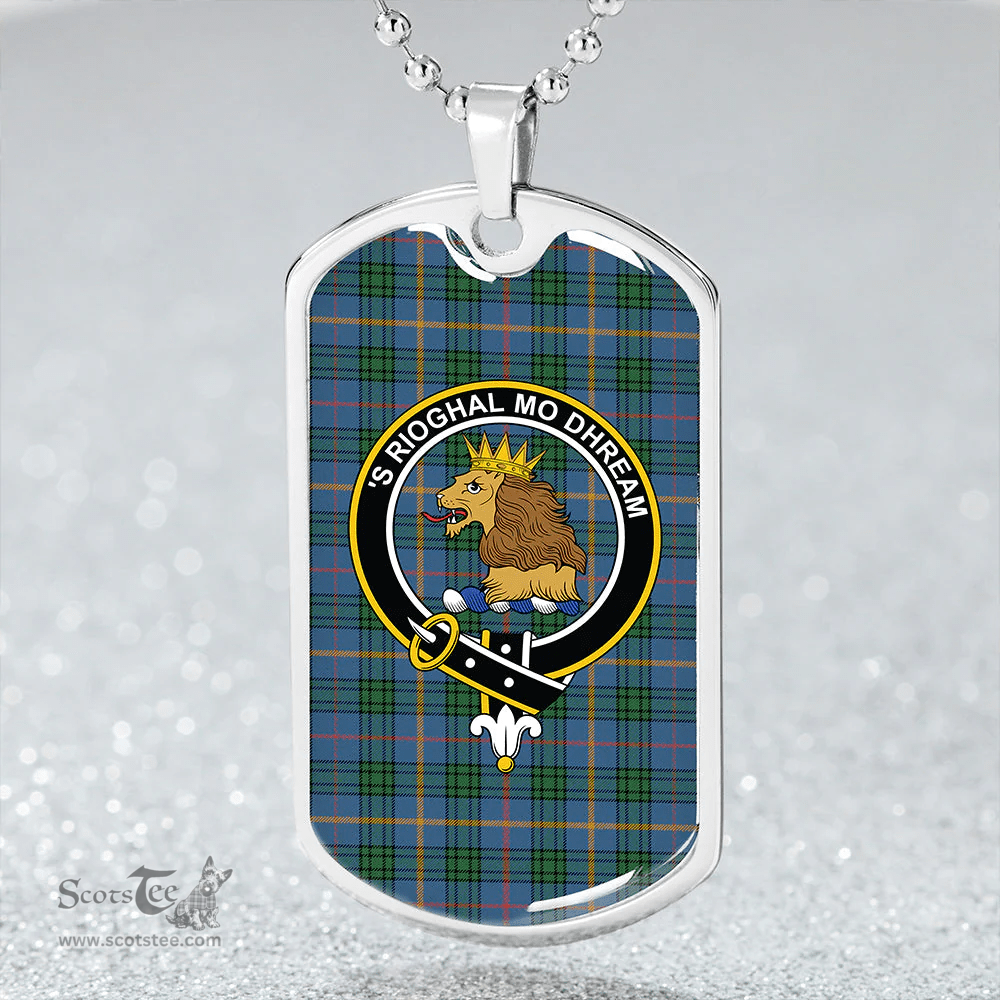 ScottishPlaid MacCainsh Ancient Clan Tartan Dog Tag Necklace - Crest Classic Scottish Plaid Tartan Plaid
