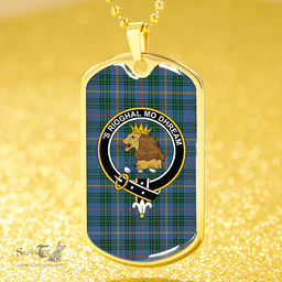 ScottishPlaid MacCainsh Ancient Clan Tartan Dog Tag Necklace - Crest Classic Scottish Plaid Tartan Plaid