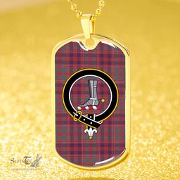 ScottishPlaid MacColl Hunting (MacCall Hunting) Weathered Clan Tartan Dog Tag Necklace - Crest Classic Scottish Plaid Tartan Plaid