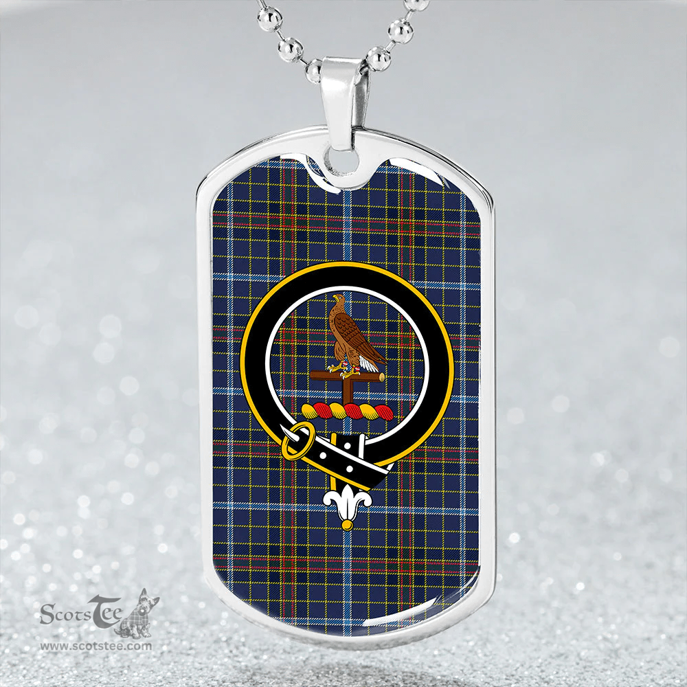 ScottishPlaid Knox Clan Tartan Dog Tag Necklace - Crest Classic Scottish Plaid Tartan Plaid
