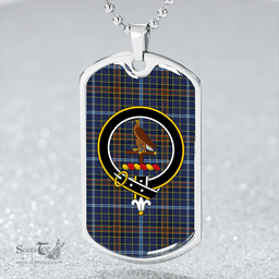 ScottishPlaid Knox Clan Tartan Dog Tag Necklace - Crest Classic Scottish Plaid Tartan Plaid