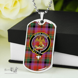 ScottishPlaid Leith (Hay #4) Ancient Clan Tartan Dog Tag Necklace - Crest Classic Scottish Plaid Tartan Plaid