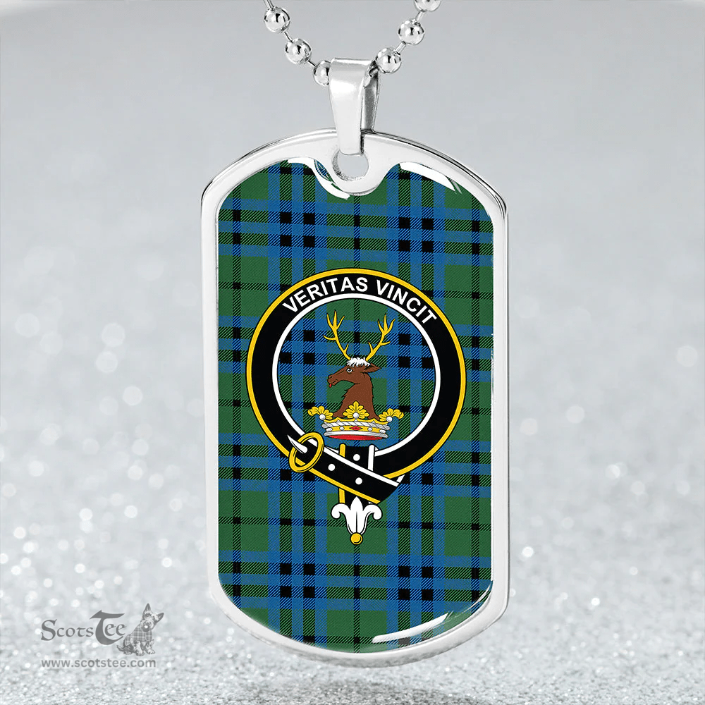 ScottishPlaid Keith (Marshall) Ancient Clan Tartan Dog Tag Necklace - Crest Classic Scottish Plaid Tartan Plaid