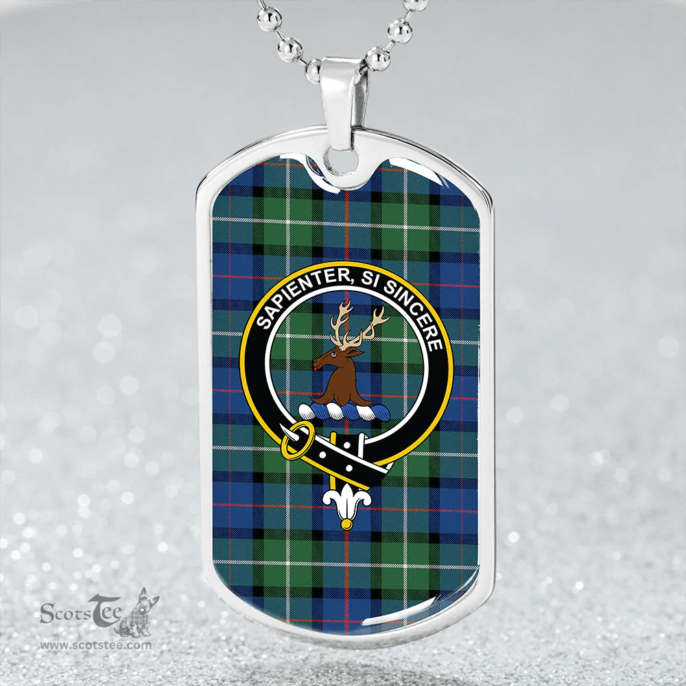 ScottishPlaid Davidson Modern Clan Tartan Dog Tag Necklace - Crest Classic Scottish Plaid Tartan Plaid