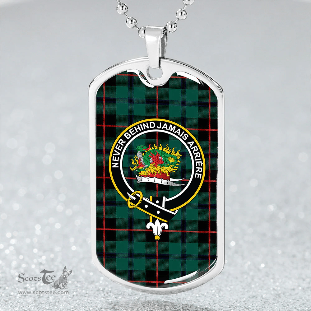 ScottishPlaid Douglas Black Modern Clan Tartan Dog Tag Necklace - Crest Classic Scottish Plaid Tartan Plaid