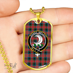 ScottishPlaid Kidd Modern Clan Tartan Dog Tag Necklace - Crest Classic Scottish Plaid Tartan Plaid