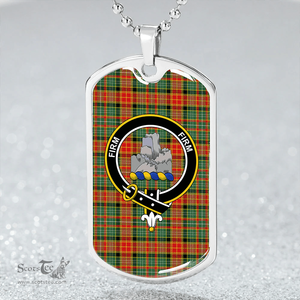 ScottishPlaid Dalrymple of Castleton #2 Modern Clan Tartan Dog Tag Necklace - Crest Classic Scottish Plaid Tartan Plaid