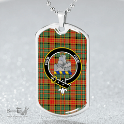 ScottishPlaid Dalrymple of Castleton #2 Modern Clan Tartan Dog Tag Necklace - Crest Classic Scottish Plaid Tartan Plaid