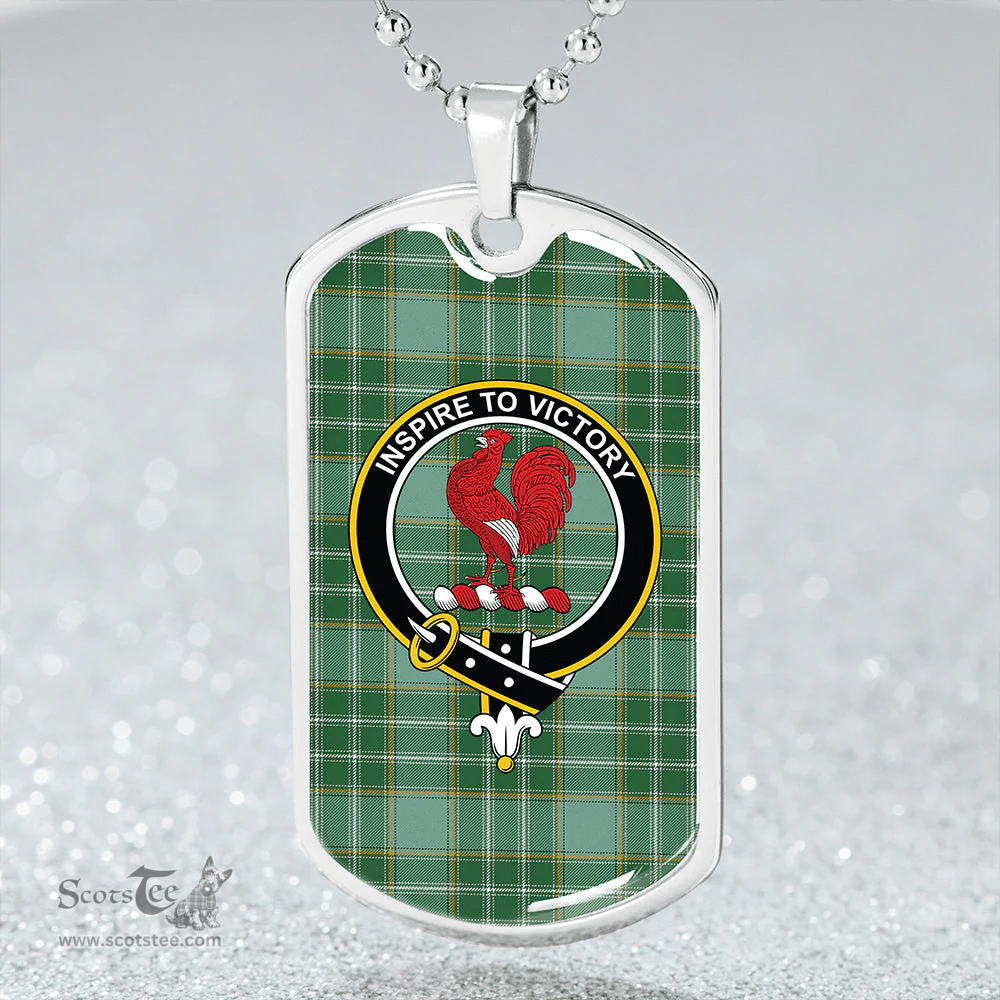 ScottishPlaid Currie Ancient Clan Tartan Dog Tag Necklace - Crest Classic Scottish Plaid Tartan Plaid