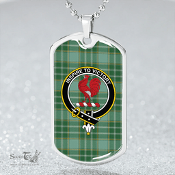 ScottishPlaid Currie Ancient Clan Tartan Dog Tag Necklace - Crest Classic Scottish Plaid Tartan Plaid