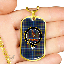 ScottishPlaid Knox Clan Tartan Dog Tag Necklace - Crest Classic Scottish Plaid Tartan Plaid