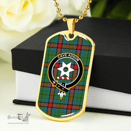 ScottishPlaid Jardine Dress Ancient Clan Tartan Dog Tag Necklace - Crest Classic Scottish Plaid Tartan Plaid
