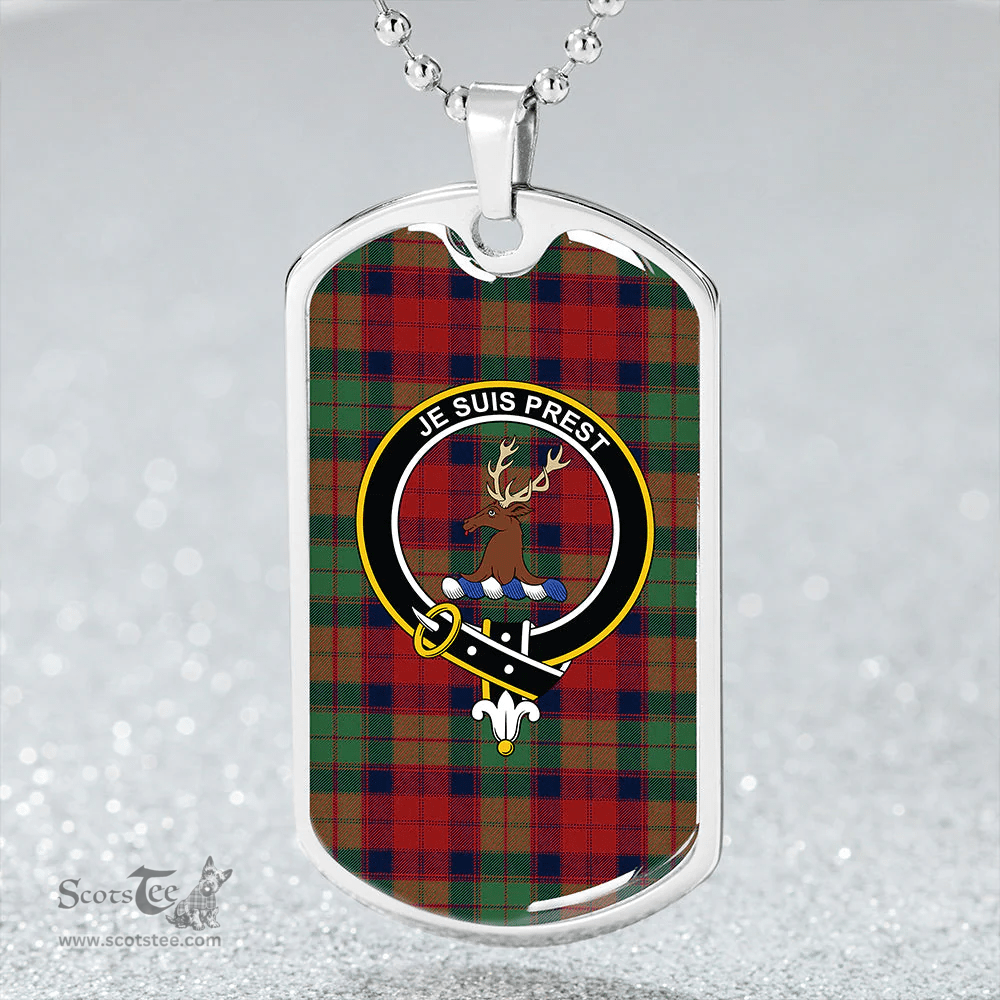 ScottishPlaid Fraser of Altyre Modern Clan Tartan Dog Tag Necklace - Crest Classic Scottish Plaid Tartan Plaid