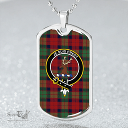 ScottishPlaid Fraser of Altyre Modern Clan Tartan Dog Tag Necklace - Crest Classic Scottish Plaid Tartan Plaid