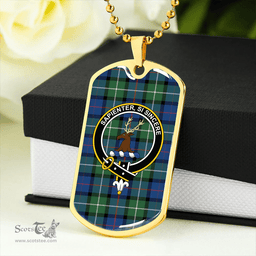 ScottishPlaid Davidson Modern Clan Tartan Dog Tag Necklace - Crest Classic Scottish Plaid Tartan Plaid